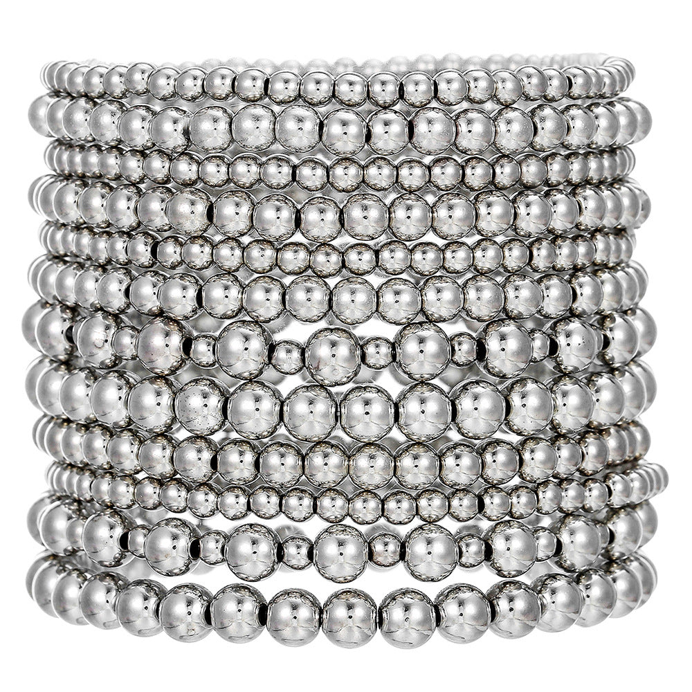 European and American cross-border jewelry multi-layer stacked wearing CCB bracelet women's ins style niche high-end sense versatile beaded bracelet jewelry