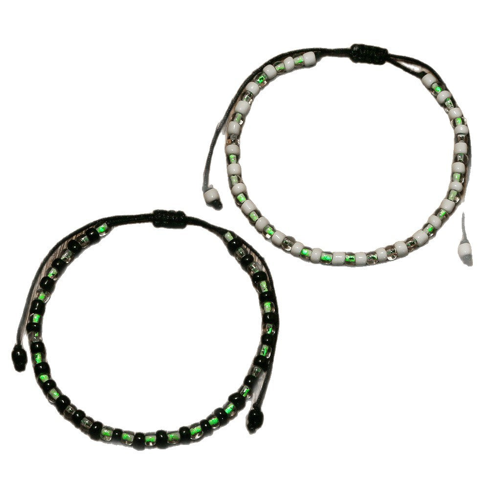 European and American popular personalized couple bracelet combination adjustable hand-woven rice beads Valentine's Day bracelet luminous bracelet
