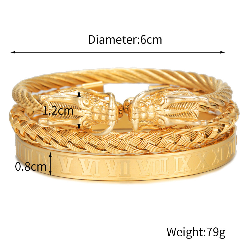 Cross-border new titanium steel faucet bracelet set, jewelry wholesale bracelet wholesale for the Dragon Boat Festival, couple accessories