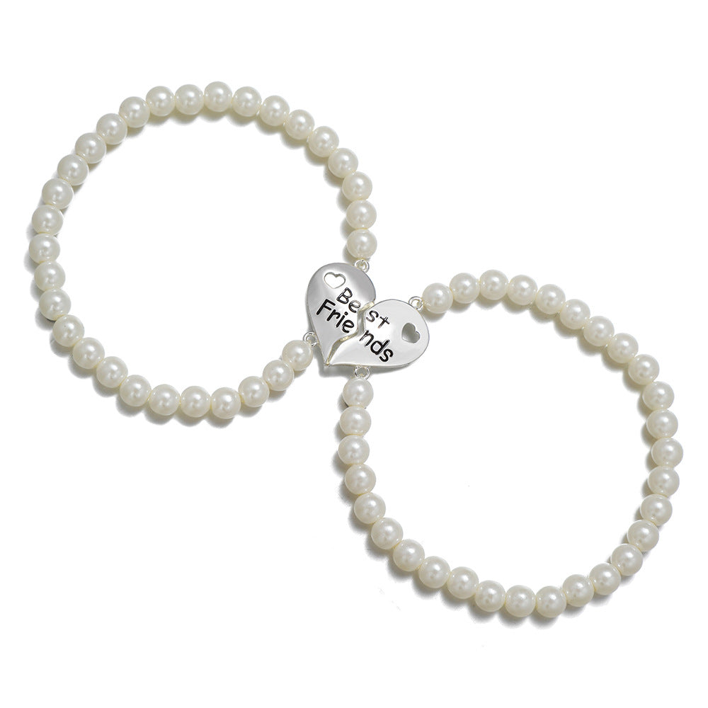 Korean version of good friends bracelet 2 best friends two love letter pearl bracelet bracelet set
