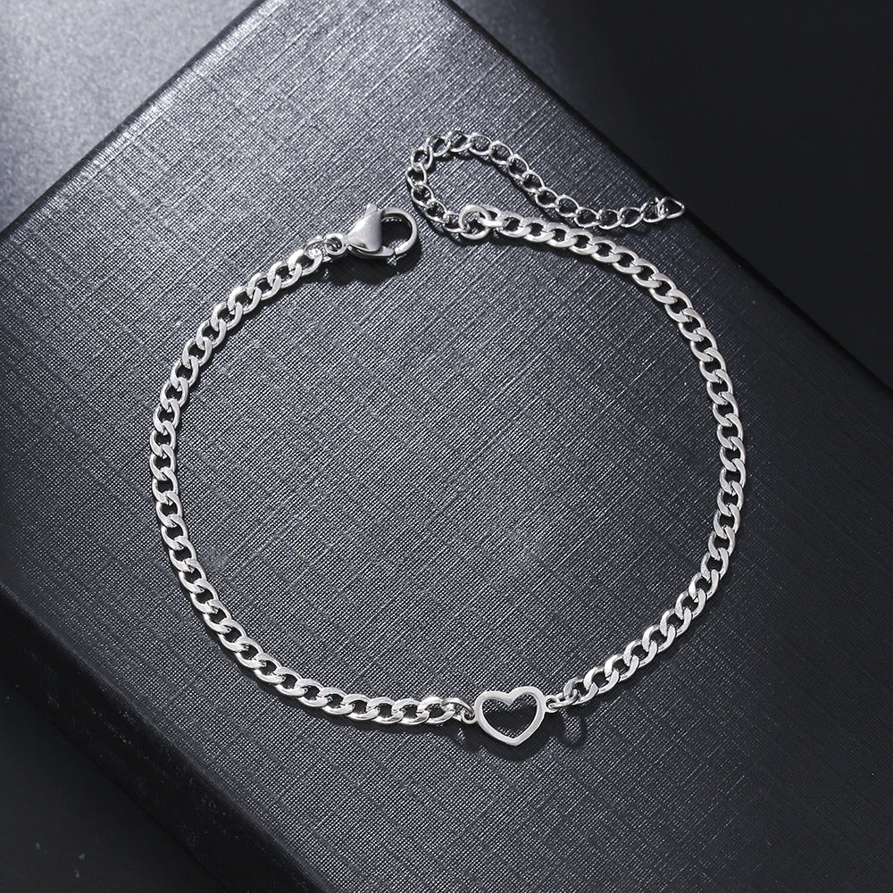 Fashion Cold Wind Stainless Steel Cuban NK Chain Double Layer Stacked Cross Bracelet Men's Hip Hop Street Bracelet Set