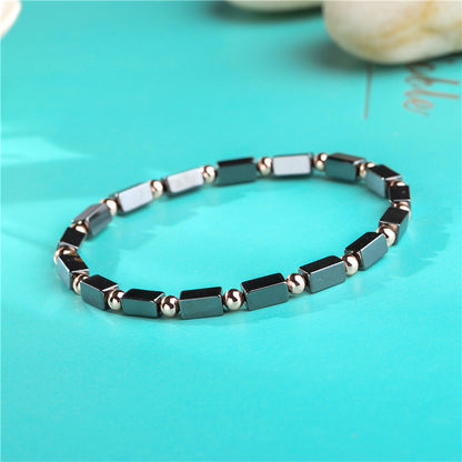 Punk bracelet, men's bracelet, black ironstone flying saucer weaving three sets of bracelets, bracelet set, accessories.
