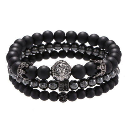 Cross-border new bohemian turquoise bracelet set ethnic turquoise love multi-layer stacked bracelet men