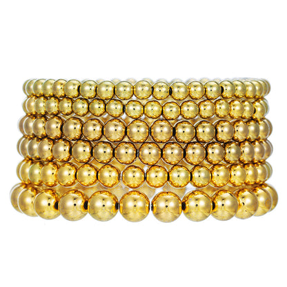 Cross-border hot-selling CCB fashion simple beaded bracelet retro high-grade elastic beaded stacking bracelet set