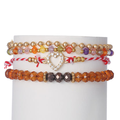 Bohemian style glass beads hand-woven beaded bracelets women's vacation travel versatile bracelets ethnic style jewelry