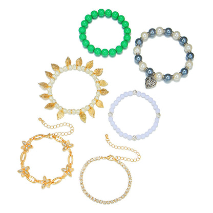 Cross-border new ethnic style bracelet set elastic beaded bohemian multi-layer pearl bracelet personalized bracelet