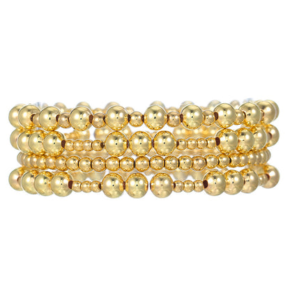 Cross-border new CCB round bead cross beaded bracelet combination fashion versatile trend stacked elastic bracelet women