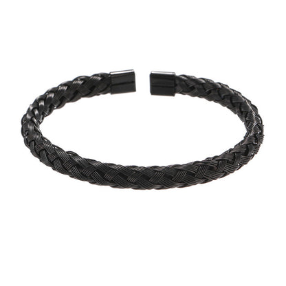 Cross-border punk hip-hop stacked bracelet set dripping oil Roman bracelet copper inlaid zircon crown black agate bracelet men