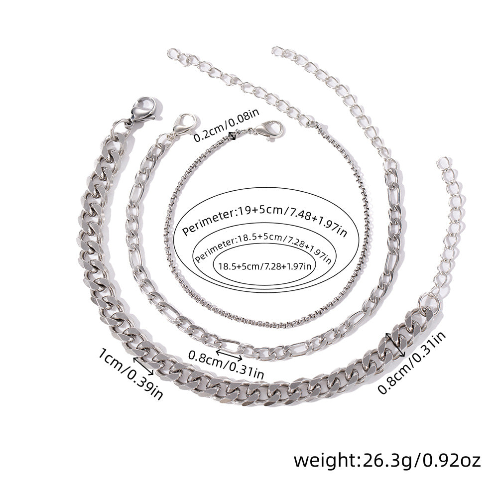 European and American ins Internet celebrities solid color titanium steel Cuban bracelet men's hip hop trend versatile simple NK chain bracelet does not fade