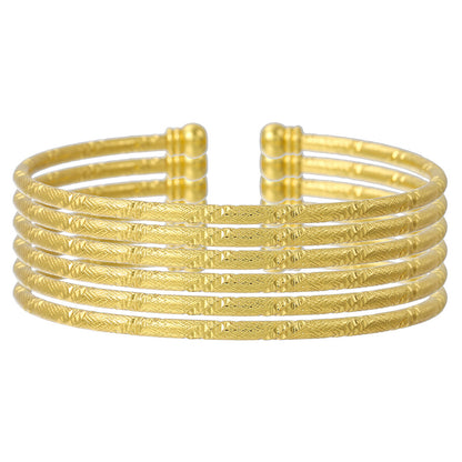 Cross-border Hot Sale Gold Plated Bracelet Women's Jewelry African Gold Bracelet Geometric Metal Wedding Bridal Gift Bracelet