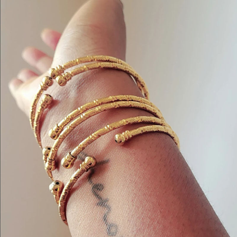 Cross-border Hot Sale Gold Plated Bracelet Women's Jewelry African Gold Bracelet Geometric Metal Wedding Bridal Gift Bracelet