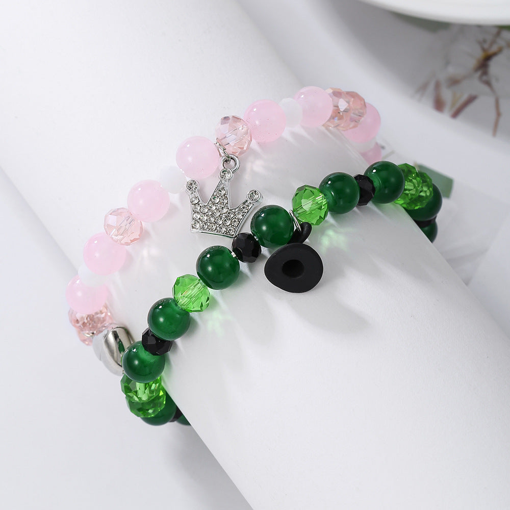 Cross-border hot-selling magic bad witch beaded bracelet love magnet good friend friendship bracelet men's and women's bracelet wholesale