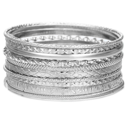 Europe and the United States cross-border stacking Bohemian metal bracelet set retro exaggerated mixing and matching hollow love bracelet jewelry