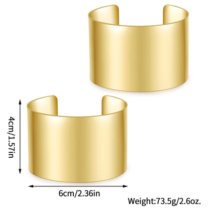 European and American cross-border hand jewelry personalized retro niche geometric smooth surface open bracelet simple design wide bracelet women