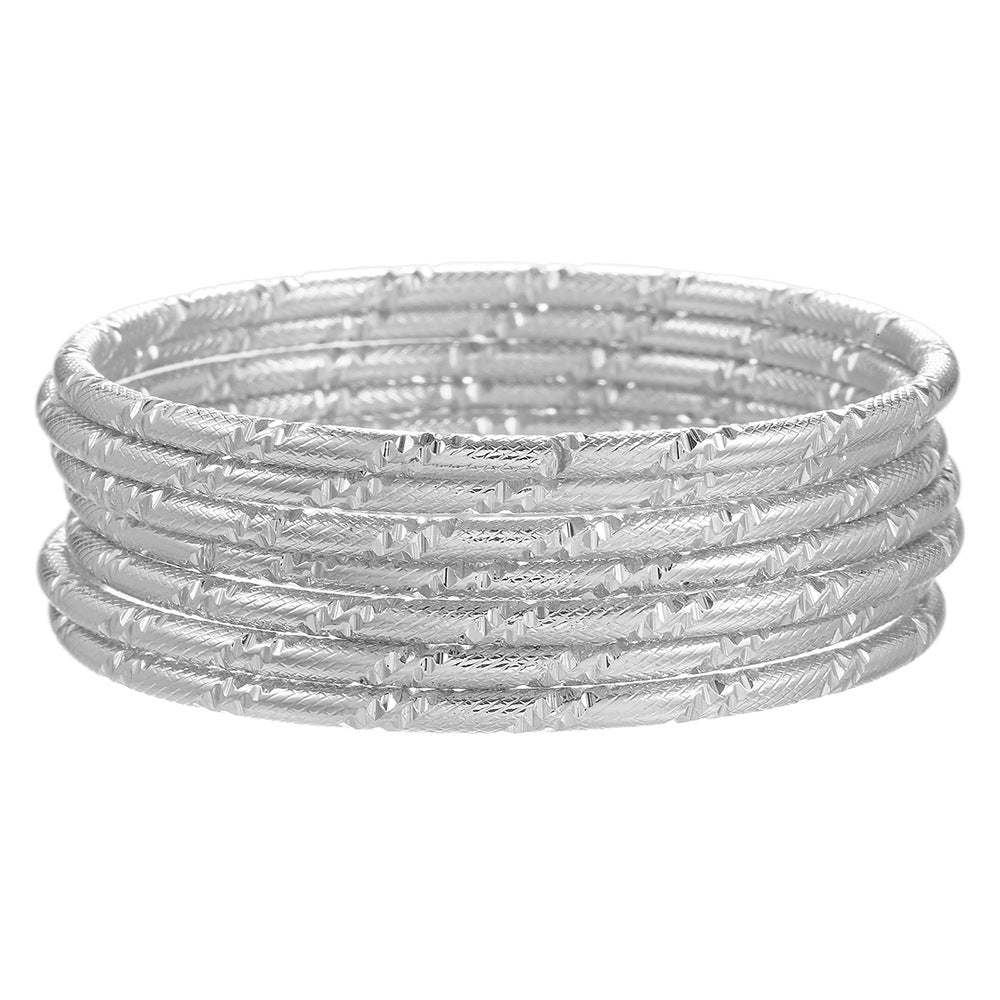 Cross-border hot-selling metal opening bracelet set fashionable mix and match hollow love wheat ear chain stacking bracelet bracelet bracelet