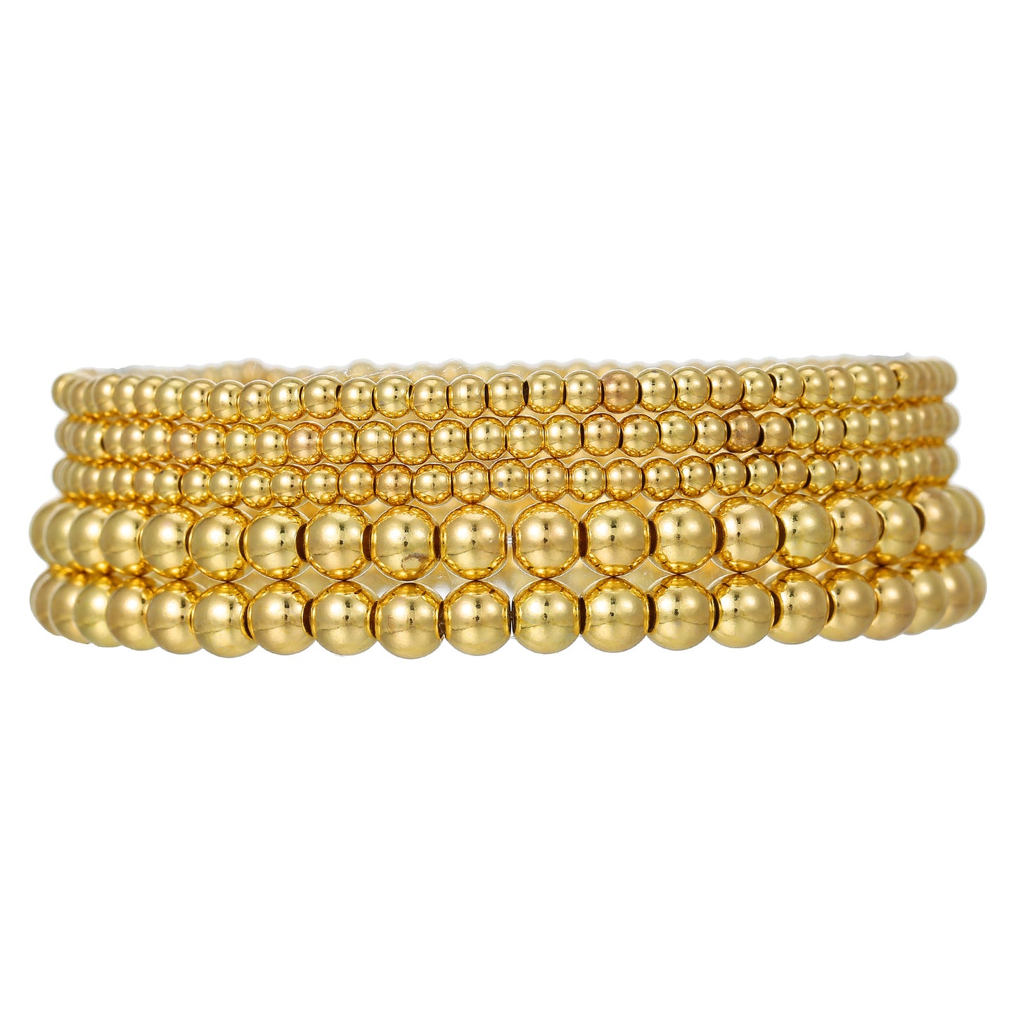 Amazon hot-selling simple set bracelet copper beads multi-layer stacked bracelet pearl bracelet women's hand jewelry wholesale
