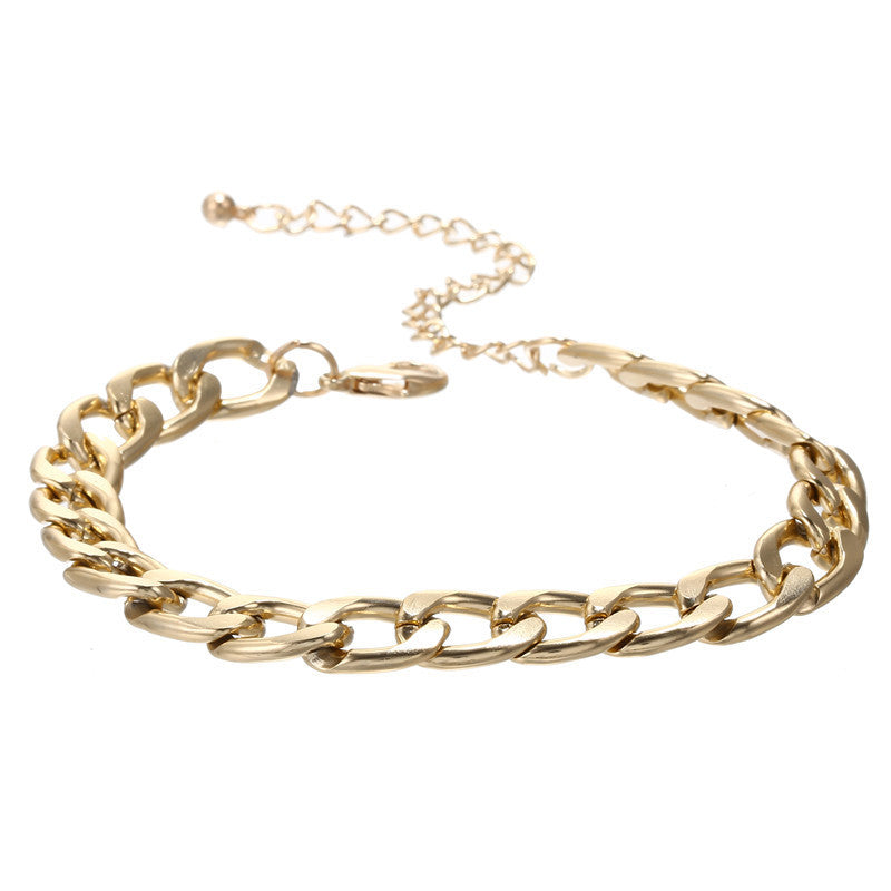 Cross-border new simple geometric chain bracelet bracelet combination personality exaggerated hip-hop skull bracelet bracelet female