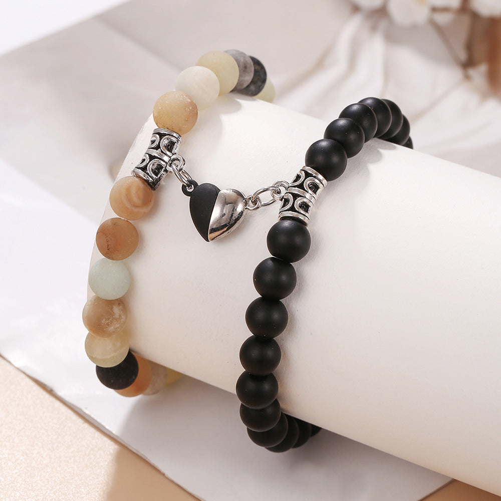 Amazon hot-selling couple bracelets, magnetic distance couple bracelets, love magnetic buckles, couple bracelets, a pair of jewelry