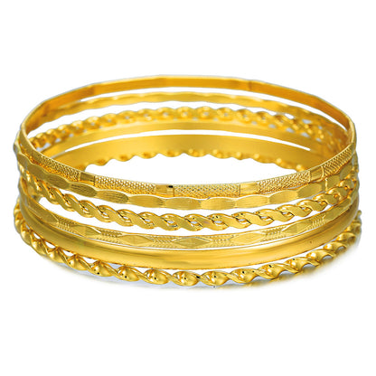 Europe and the United States cross-border stacking Bohemian metal bracelet set retro exaggerated mixing and matching hollow love bracelet jewelry