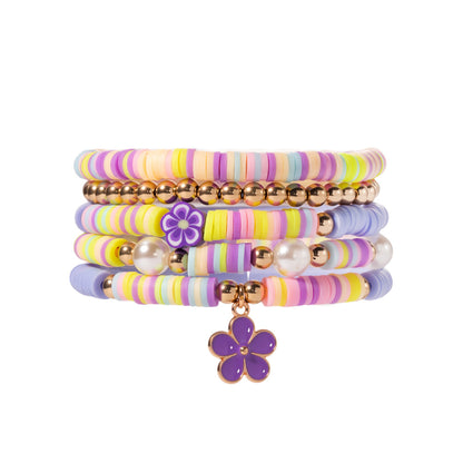 Summer new sweet and refreshing daisy bracelet women's simple flower pearl bracelet set cross-border jewelry wholesale