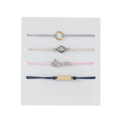 European and American cross-border bracelet jewelry LOVE bracelet set, a set of 4 women's personalized fashion diamond-encrusted bracelet set