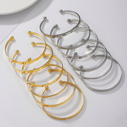 Bohemian LOVE alphabet bracelet set percussion arrow rhombus pattern exaggerated personality opening bracelet