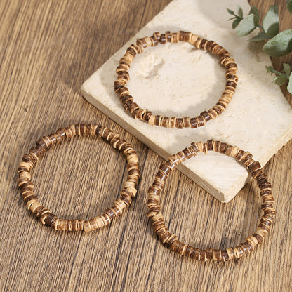 Europe and the United States cross-border coconut shell bracelet men's hip-hop punk retro multi-layer stacking suit jewelry summer bracelet wholesale