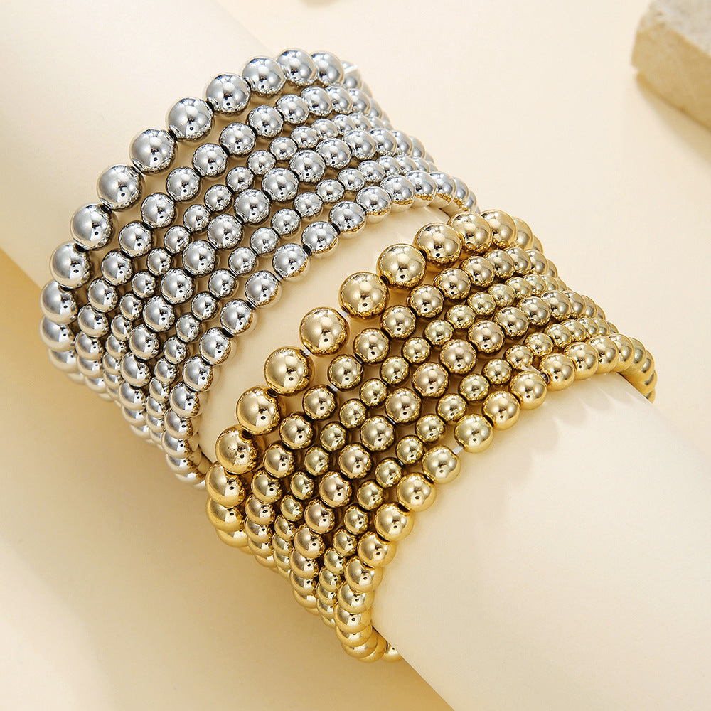 European and American cross-border jewelry multi-layer stacked wearing CCB bracelet women's ins style niche high-end sense versatile beaded bracelet jewelry