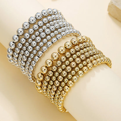 European and American cross-border jewelry multi-layer stacked wearing CCB bracelet women's ins style niche high-end sense versatile beaded bracelet jewelry