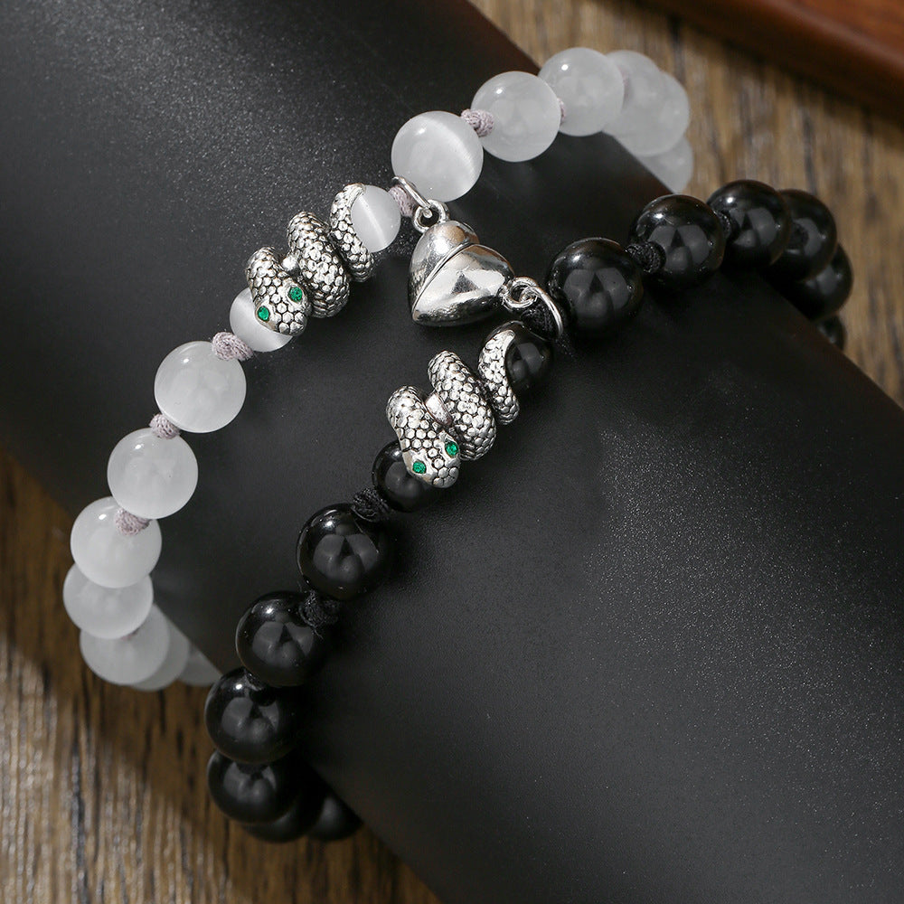 European and American style Heima beaded bracelet, snake-shaped couple bracelet, magnet love bracelet, cross-border personalized jewelry wholesale