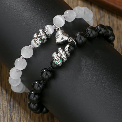 European and American style Heima beaded bracelet, snake-shaped couple bracelet, magnet love bracelet, cross-border personalized jewelry wholesale
