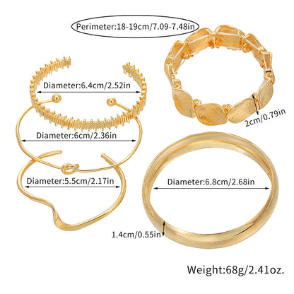European and American bracelets cross-border exaggerated metal smooth bracelets femininity irregular twisted opening bracelets wholesale