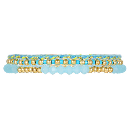European and American cross-border new Bohemian stacked crystal bracelet, small fresh beaded bracelet, simple and versatile jewelry women
