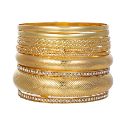 European and American cross-border jewelry simple multi-layer metal blade chain bracelet Bohemian fashion multi-layer stacked bracelet