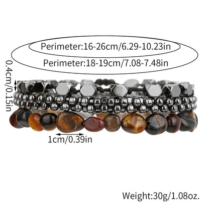 New personalized energy stone men's suit bracelet, special-shaped black gallstone beaded bracelet, cross-border hot-selling bracelet wholesale