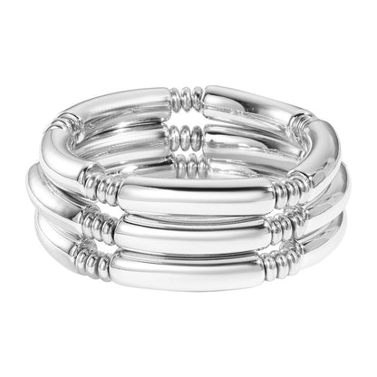 Europe and the United States cross-border hot-selling ins wind beaded bamboo bracelet set design glossy CCB elbow bracelet jewelry women
