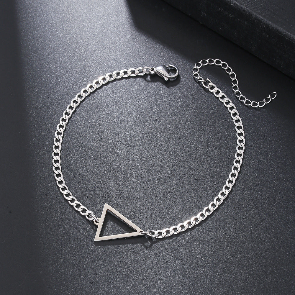 Fashion Cold Wind Stainless Steel Cuban NK Chain Double Layer Stacked Cross Bracelet Men's Hip Hop Street Bracelet Set