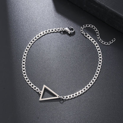 Fashion Cold Wind Stainless Steel Cuban NK Chain Double Layer Stacked Cross Bracelet Men's Hip Hop Street Bracelet Set