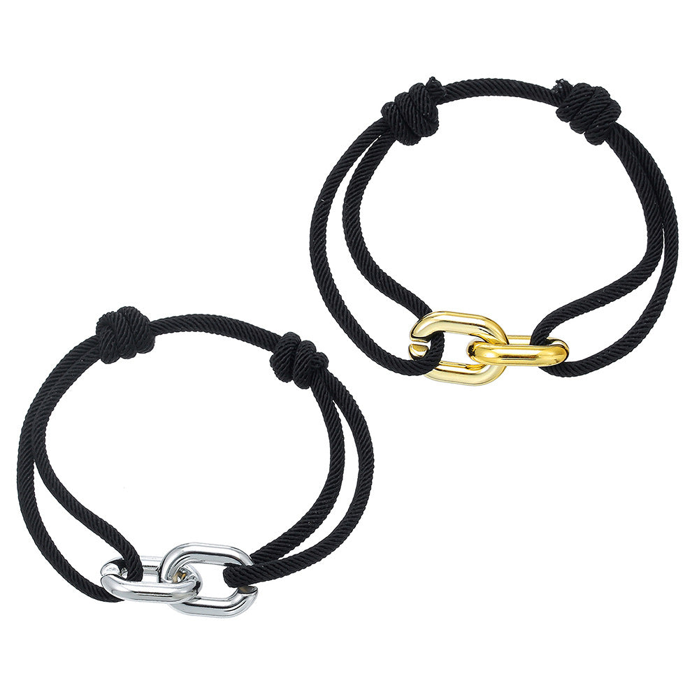 European and American bestseller personalized double-ring exquisite INS design wristband, minimalist versatile light luxury bracelet accessory