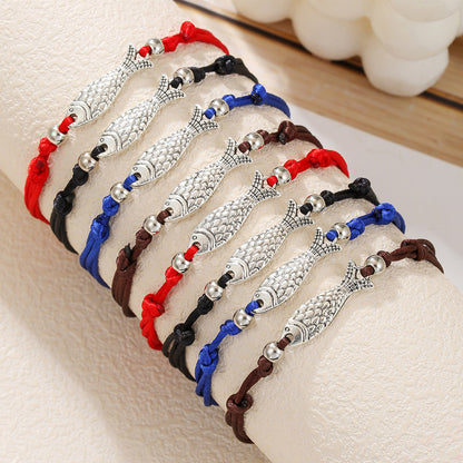 Europe and the United States cross-border adjustable metal fish bracelet simple and versatile stacking wearing hand rope friendship couple jewelry spot wholesale
