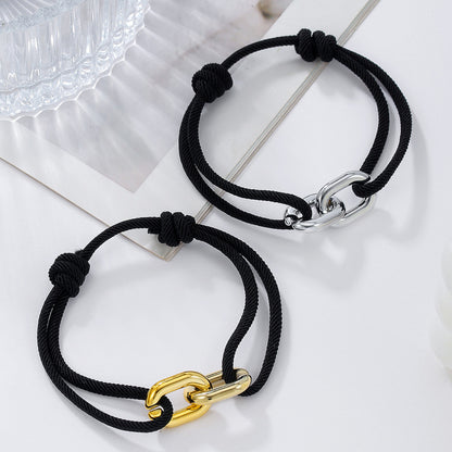 European and American bestseller personalized double-ring exquisite INS design wristband, minimalist versatile light luxury bracelet accessory