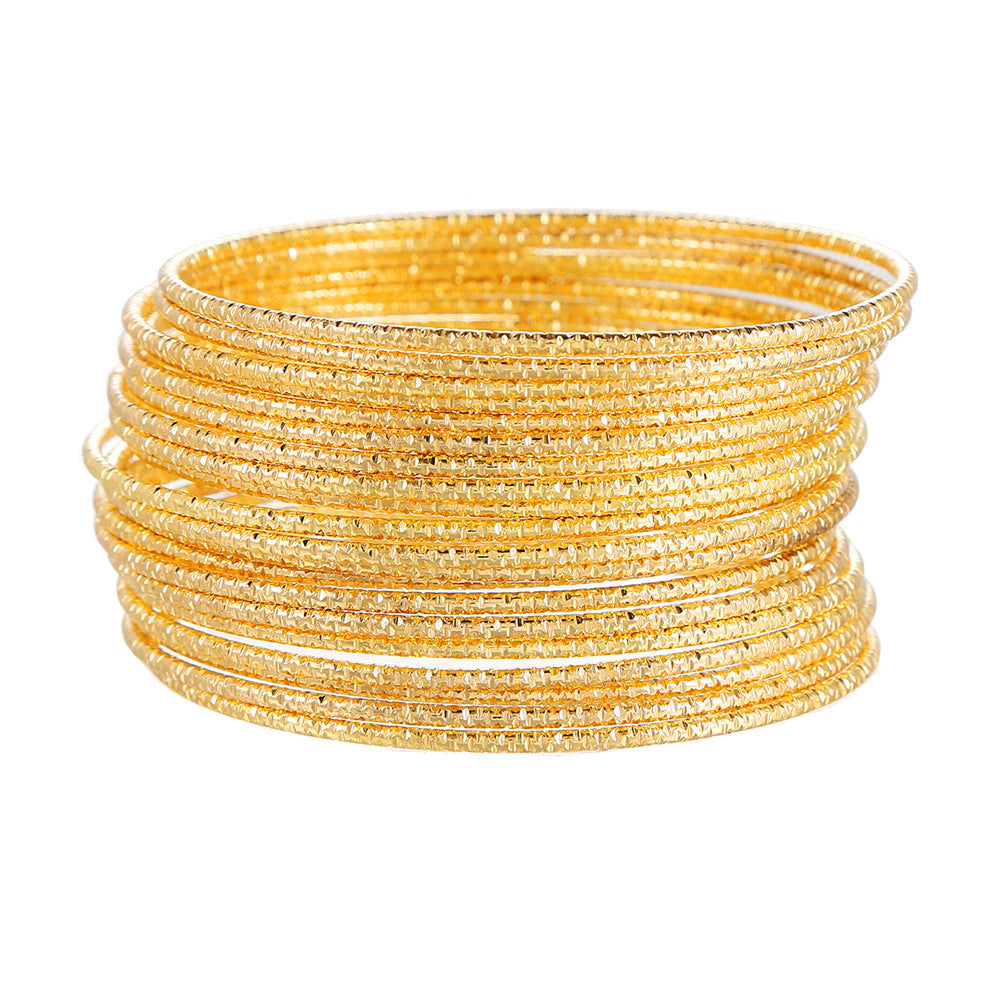 Cross-border Hot Sale Gold Plated Bracelet Women's Jewelry African Gold Bracelet Geometric Metal Wedding Bridal Gift Bracelet
