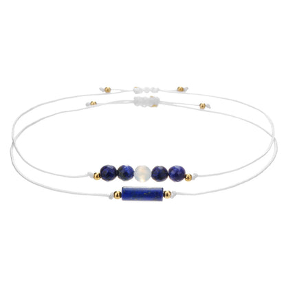 Cross-border new woven handmade beaded stone bracelet cylindrical amethyst tiger eye powder crystal bracelet couple friendship bracelet