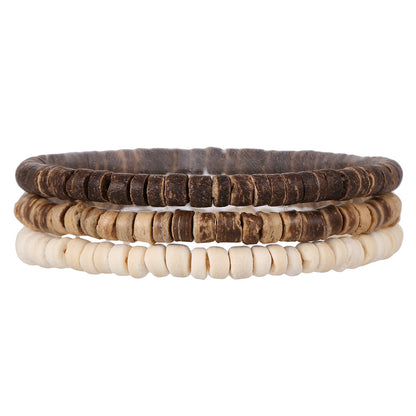 Cross-border new products Bohemian coconut shell turquoise beaded elastic bracelet combination stacked beaded bracelet bracelet men