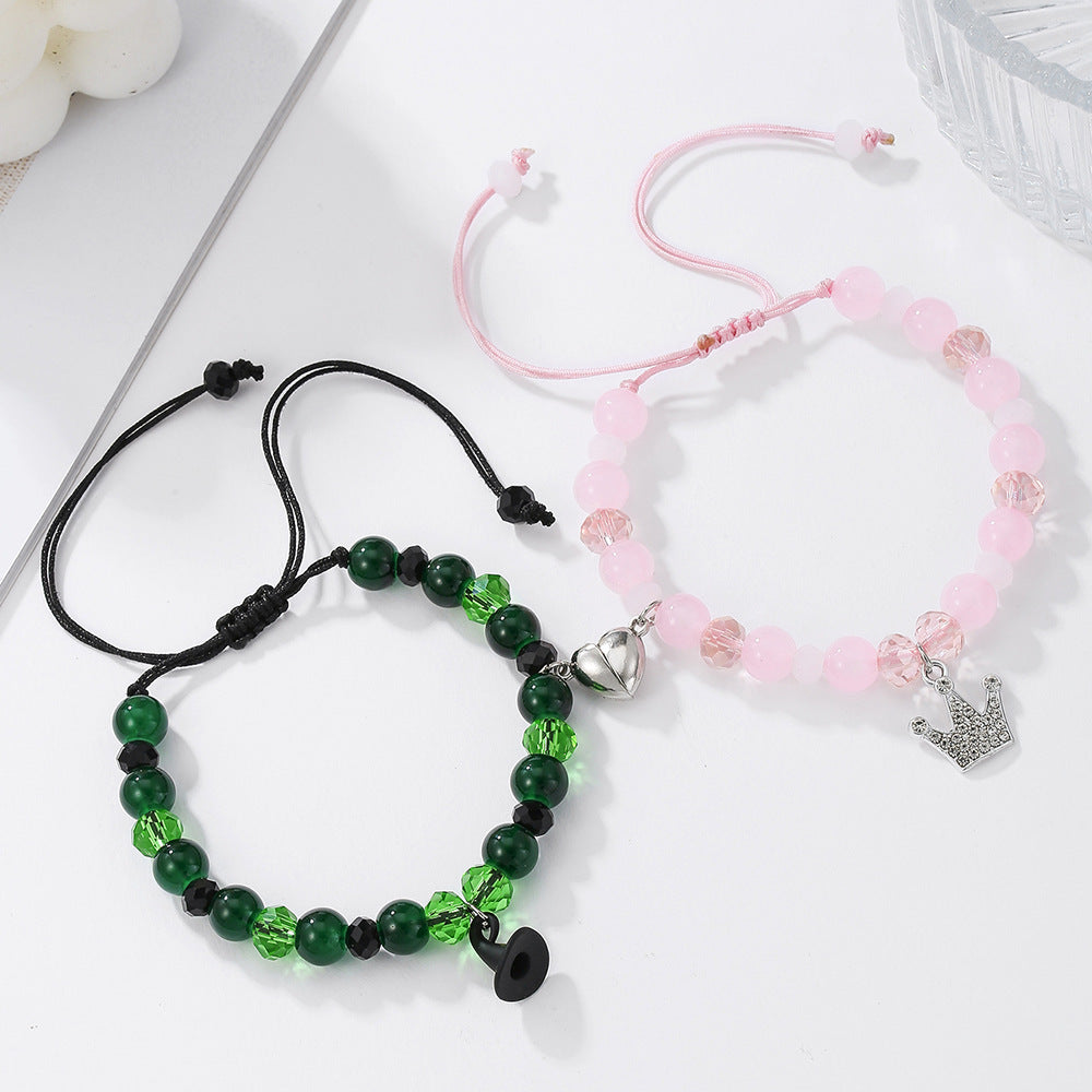 European and American cross-border hot-selling movies peripheral Wicked magic witch bracelet magnet love couple beaded bracelet