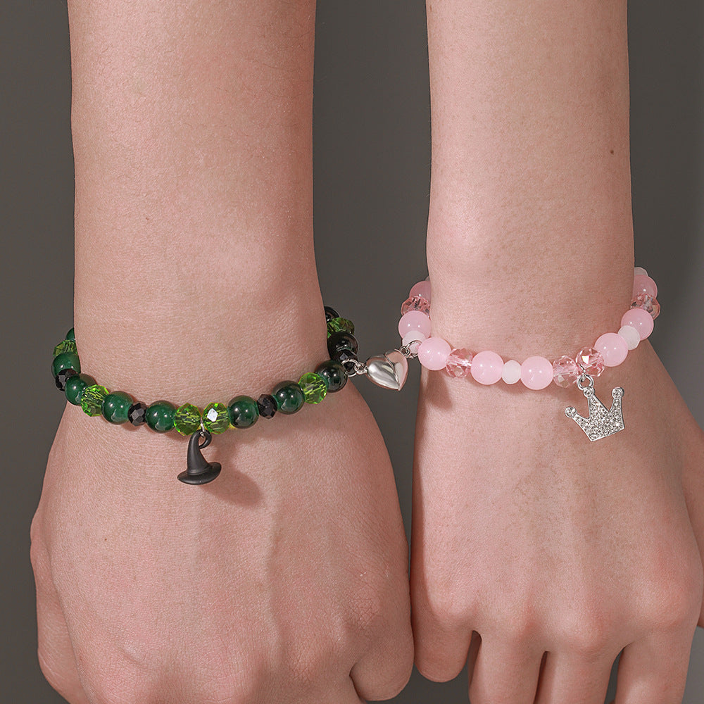 Cross-border hot-selling magic bad witch beaded bracelet love magnet good friend friendship bracelet men's and women's bracelet wholesale