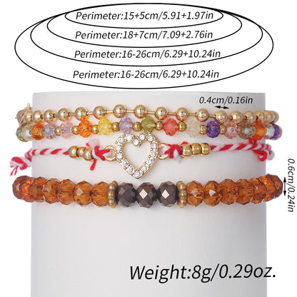 Bohemian style glass beads hand-woven beaded bracelets women's vacation travel versatile bracelets ethnic style jewelry