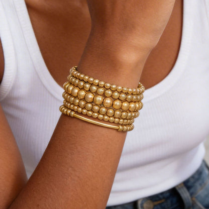 European and American cross-border new hot-selling versatile shell cross set bracelet pearl bracelet CCB stacked bracelet