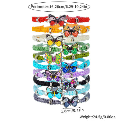 Cross-border hot-selling hand jewelry, personalized butterfly bracelet, female student girlfriend gift weaving, adjustable stacking bracelet for women