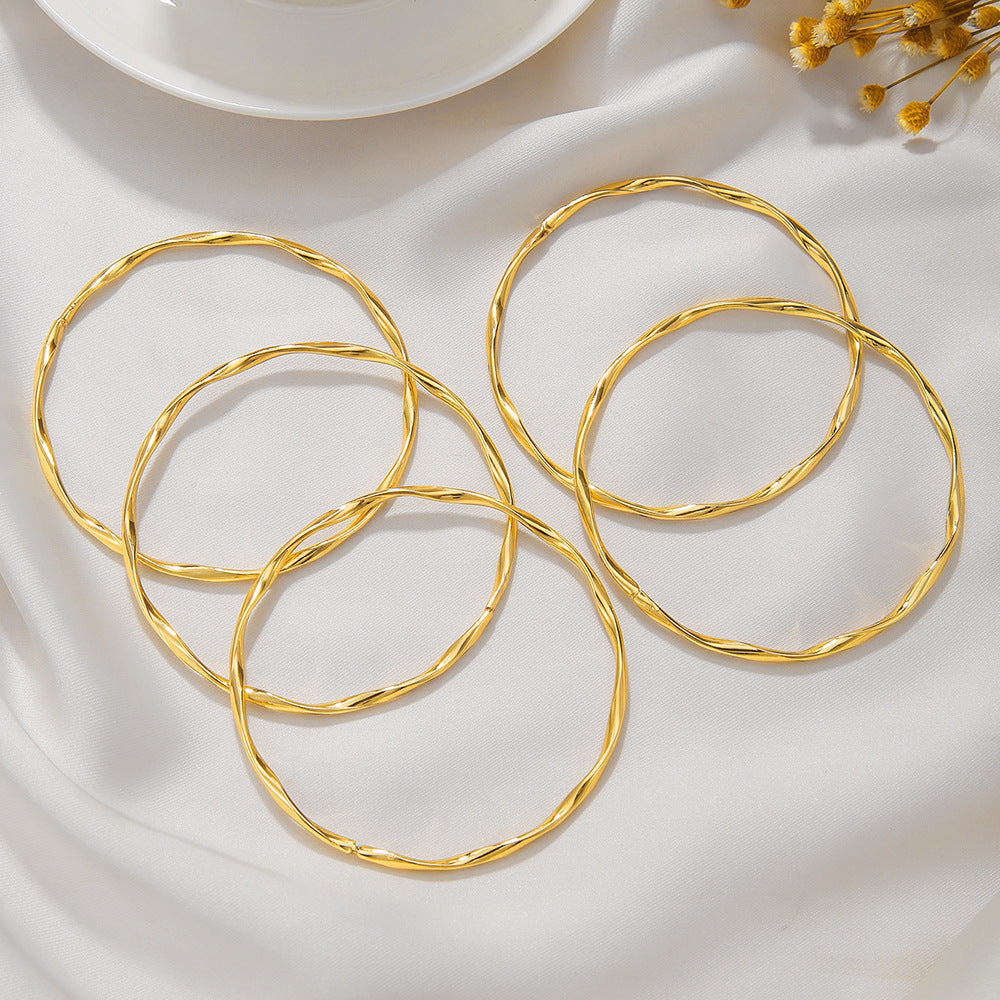 Live broadcast hot-selling Mobius bracelet set plain circle gold niche design simple irregular bracelet bracelet women